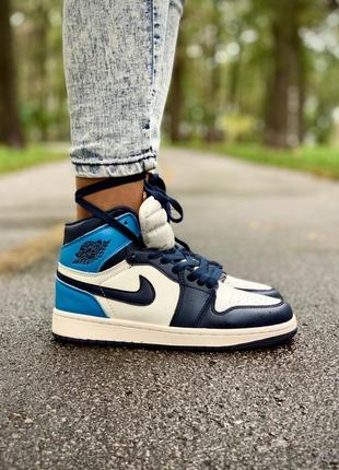 Кроссовки nike air jordan 1 retro blue