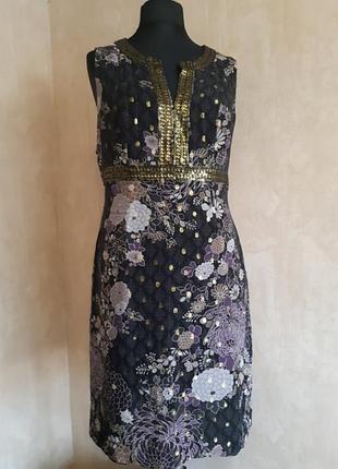 Розкішне шовкове плаття. monsoon. міді.