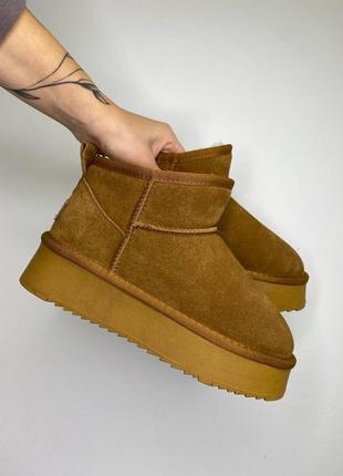 Зимние угги ugg на высокой подошве