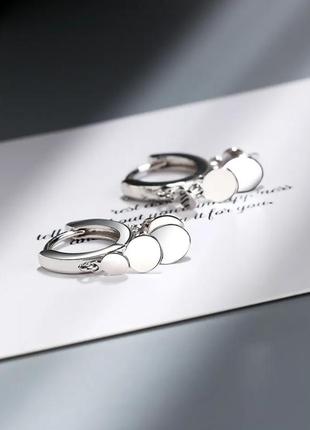 Сережки срібло кільця original_pandora silver2 фото