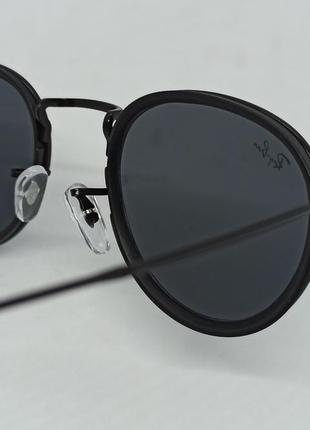 Ray ban очки унисекс солнцезащитные черные однотонные в черном металле9 фото