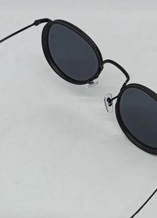 Ray ban очки унисекс солнцезащитные черные однотонные в черном металле8 фото