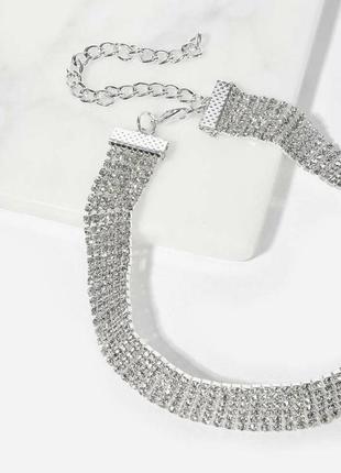 Чокер стразы колье блестящий украшения прикраси3 фото
