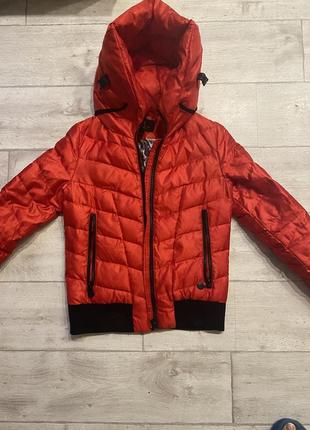 Пуховик червоний ailigess преміум якості