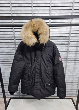 Куртка canada goose чорна парка / пуховик зимовий чоловічий