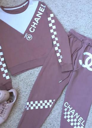 Костюм трикотажный с логотипом,,chanel,,
