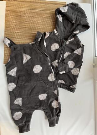 Комплект кофта та повзунки штанці комбінезон 0-3 місяці