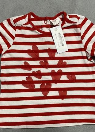Стильный милый реглан кофточка с сердечками в полоску h&amp;m