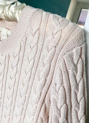 Бледно розовый свитер косами h&amp;m8 фото