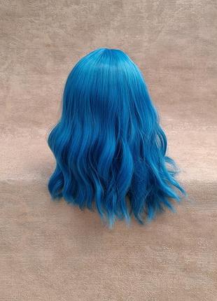 Парик голубой короткий с термоволокна термопарик синий