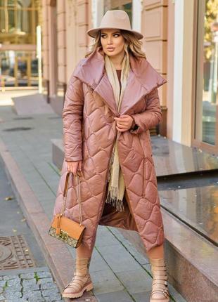 Зимнее стеганое пальто от 48 до 70 размера3 фото