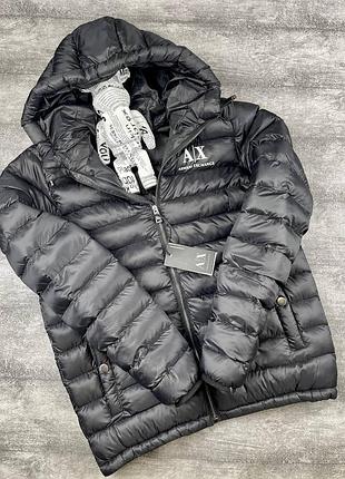 Чоловіча куртка / якісна куртка armani в чорному кольорі на кожен день