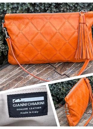 Gianni chiarini итальялия стильная яркая кожаная сумка клатч женская