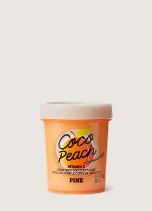 Скраб для тела coco peach glow boosting body scrub pink victoria’s secret