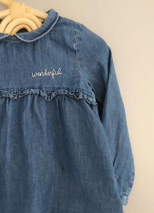 Джинсовое платье-рубашка, платье, блуза для девочки 2 года