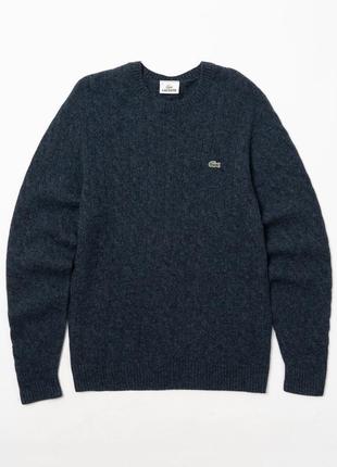 Lacoste vintage cable knit crew neck sweater мужской свитер