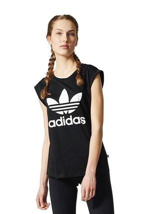 Adidas originals women’s cotton black tank top жіноча майка