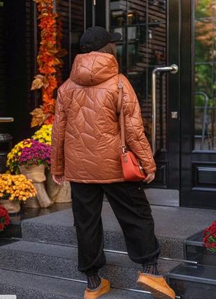 Стильная женская курточка стеганная батал р. 50-647 фото