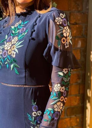 Распродажа платья hope &amp; ivy меди asos с вышивкой, объемным декором и бисером3 фото