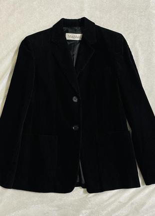 Оригінальний вельветовий блейзер / піджак чорного кольору max mara7 фото