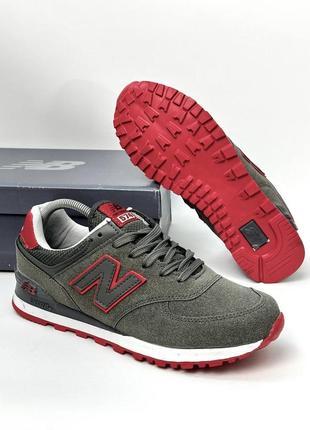 Кроссовки new balance 574 silver red6 фото