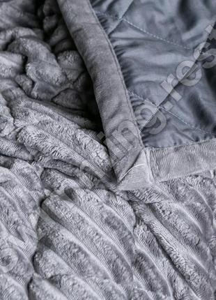 Набір покривало 220x240см з 2 наволочки 50х70 см покривало на ліжко королівський шарпей сірий4 фото