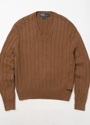 Polo ralph lauren vintage v-neck military sweater мужской свитер