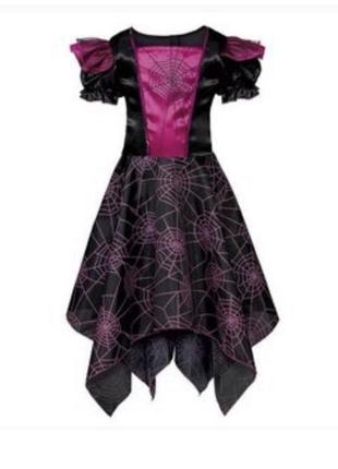 Костюм halloween 🎃👻🖤🤍 ведьмая колдунья колпак паутина платье хелловин хеллоуин2 фото