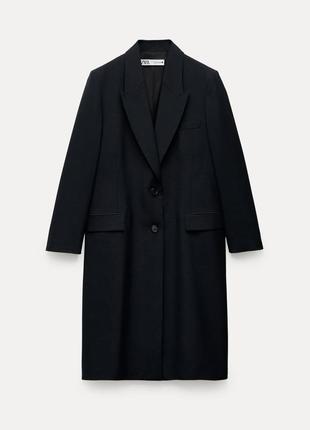 Пальто темно синее zara