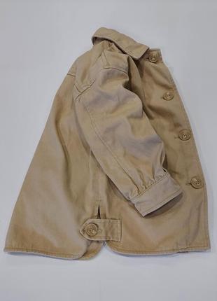 Крутая джинсовая рубашка, куртка, жакет от zara бежевого цвета 5-6 лет4 фото