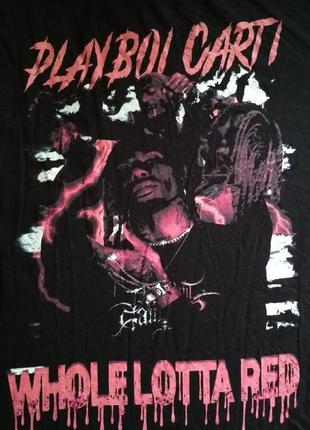 Мужская футболка playboi carti whole lotta red merch rap hip-hop (l-xl)3 фото