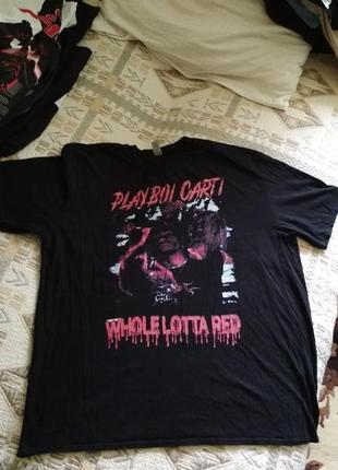 Мужская футболка playboi carti whole lotta red merch rap hip-hop (l-xl)4 фото