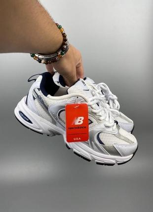 Женские кроссовки new balance 530 белые серебристый