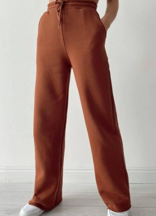 Спортивные штаны женские трехнитка на флисе клеш 4цвета av4663-233sве4 фото