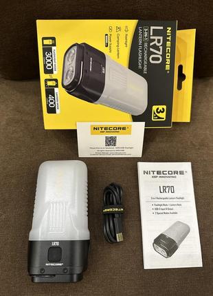 Nitecore lr70 4в1 - фонарь кемпинговый, ручной + power bank + зарядное  (usb type-c)3 фото