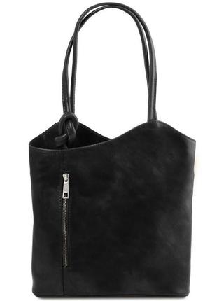 Patty жіноча шкіряна сумка-рюкзак 2 в 1 tl141497 tuscany (чорний)1 фото