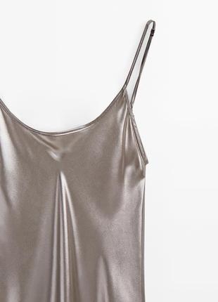 Massimo dutti миди платье в бельевом стиле металлик8 фото