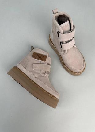 Натуральные высокие замшевые угги на цигейке