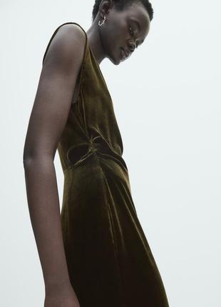 Massimo dutti бархатное платье с деталями8 фото