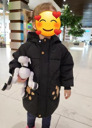 Дитяча куртка, стильний дитячий пуховик з лапками8 фото