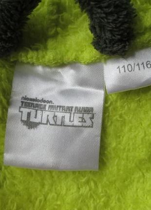 Детский махровый халат turtles рост 110-116 бренд капюшон махра дитячий неон б/у5 фото
