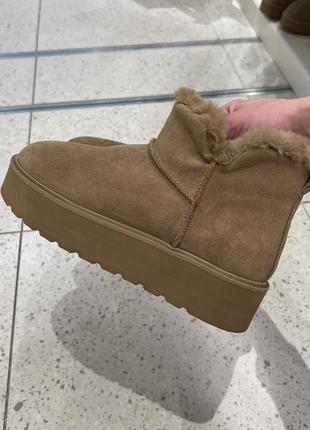 Угги женские высокие ugg australia натуральная замша черные