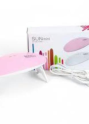 Лампа для нігтів sun mini led-uv 6 вт рожева2 фото