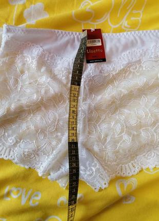 Новые белоснежные женские трусики с высокой посадкой