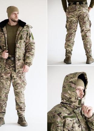Зимовий комплект: бушлат тактичний на флісі мультикам + штани тактичні куртка1 фото