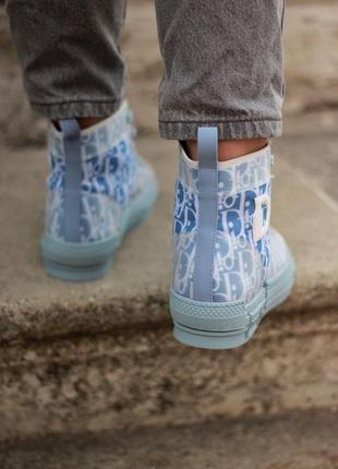 Кросівки жіночі dior b23 high top sky blue діор кеди8 фото