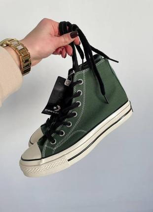 Кеди жіночі converse chuck 70 classic high top green конверс4 фото