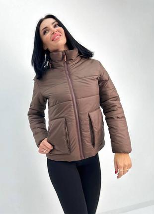 Демисезонная женская куртка теплая женская куртка теплая куртка с высоким воротником5 фото