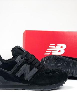 Р.37-41 кроссовки new balance 574 черные зима5 фото