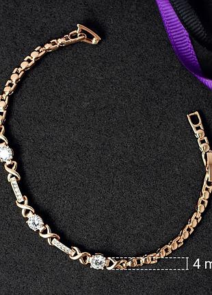 Браслет xuping позолота 18к 17-19 см*4 мм